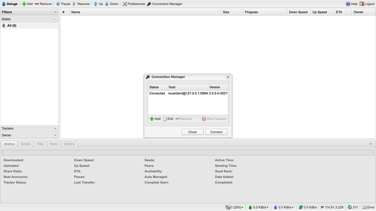 Deluge screenshot