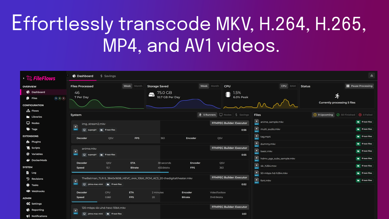 FileFlows screenshot