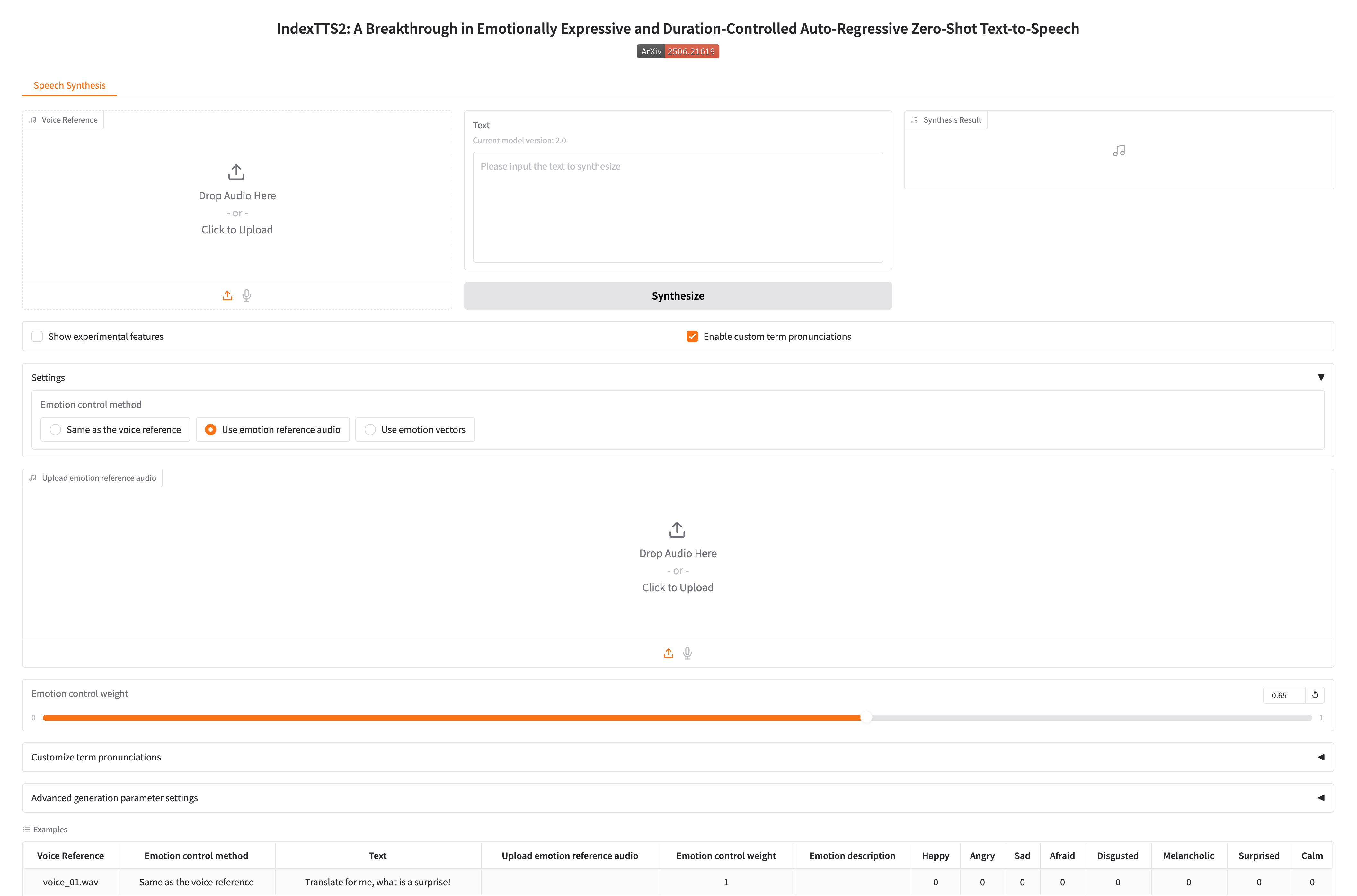 Index-TTS screenshot