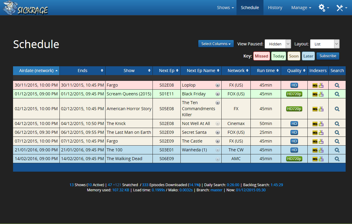 Sickchill screenshot