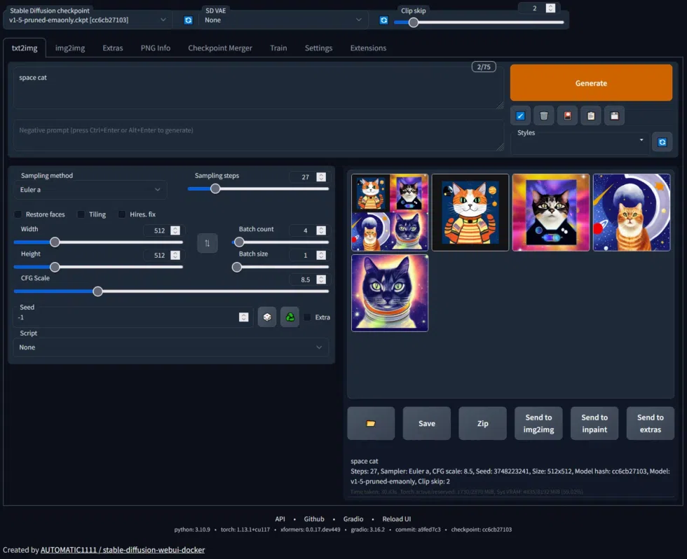 Stable Diffusion screenshot